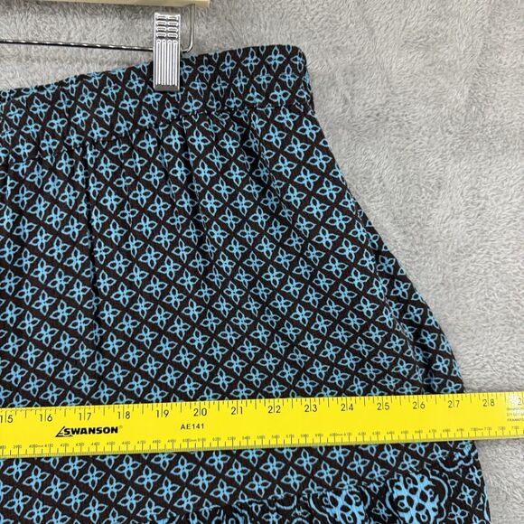 Sag Harbor Skirt 1X Brown Turquoise Tiered Midi A-Line PullOn Elastic Waist - Picture 10 of 11